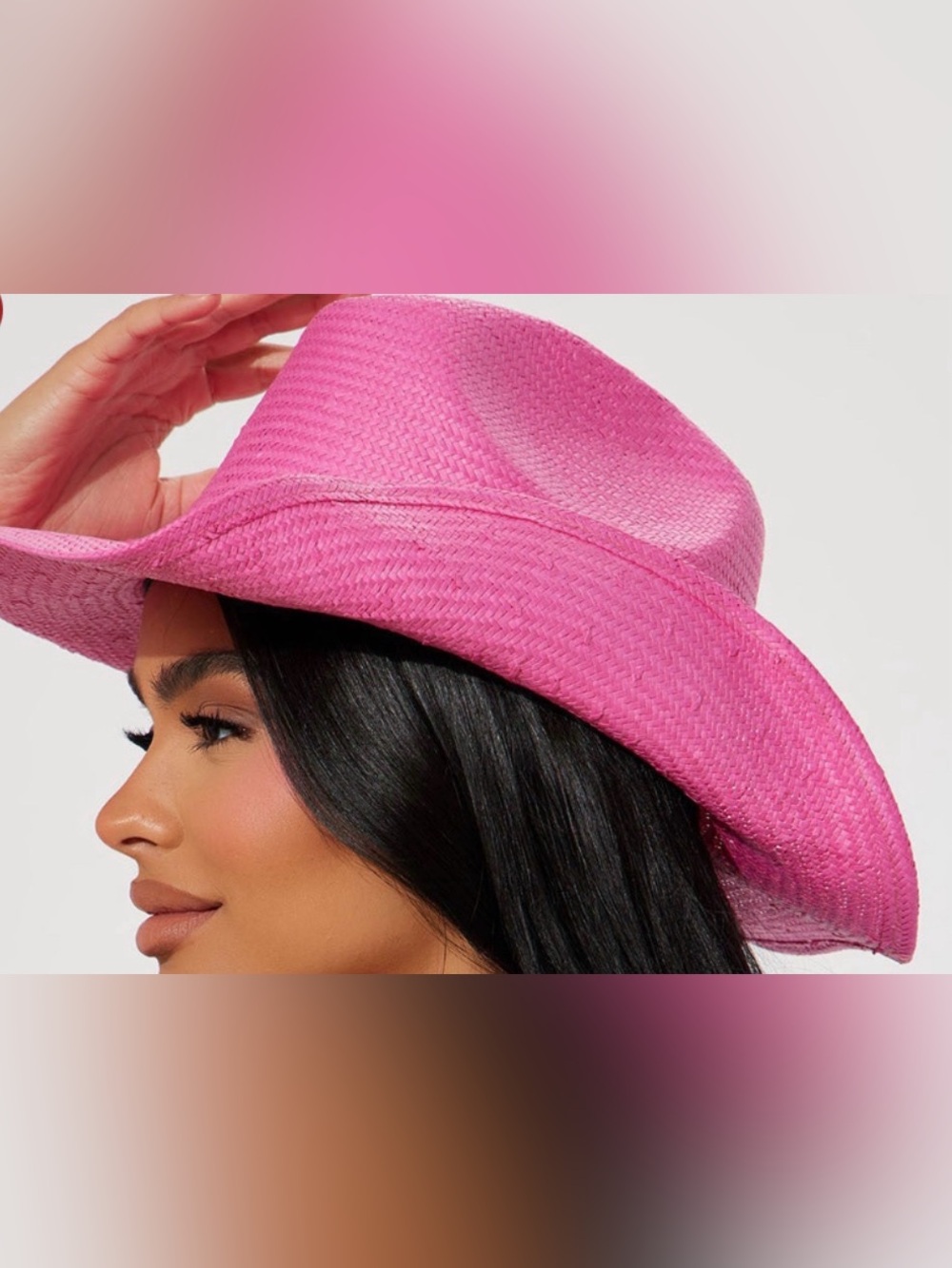 Pink Straw Fedora Hat - Women's Fashion Accessory